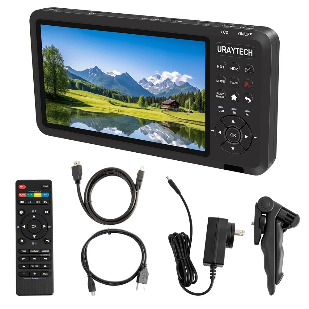 กล่องบันทึกวิดีโอ URay 2 ช่อง 4K แปลงวิดีโอเป็น MP4 สำหรับกล้องเอ็นโดสโคป การ์ดบันทึกวิดีโอ 4K60