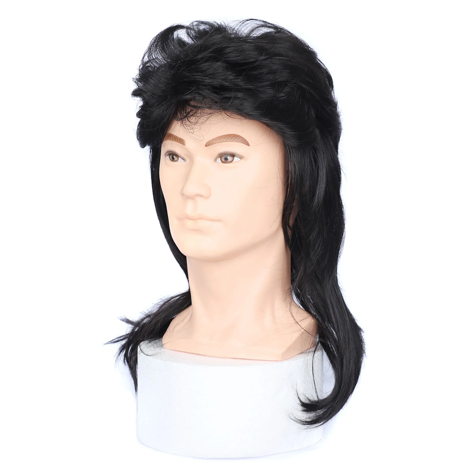 Synthetic Hair Mullet wig |Adult Funny Wigs for Men|Pop Rock Wig| Joe Dirt Wig for 70s|80s Wig Cosplay Halloween Party Costumes
