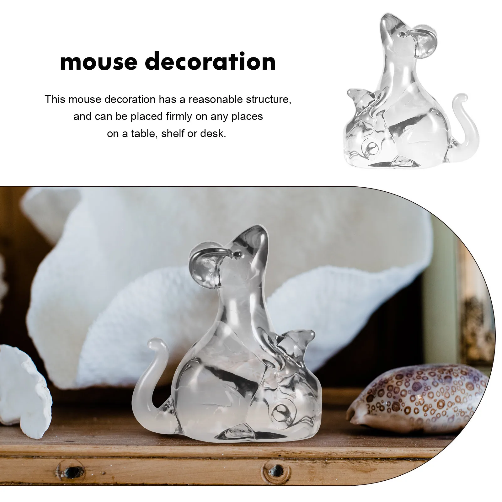 

Crystal Mouse Tea Pet Unique Design Safe Material Home Office Table Decor Wedding Birthday Romantic Gift