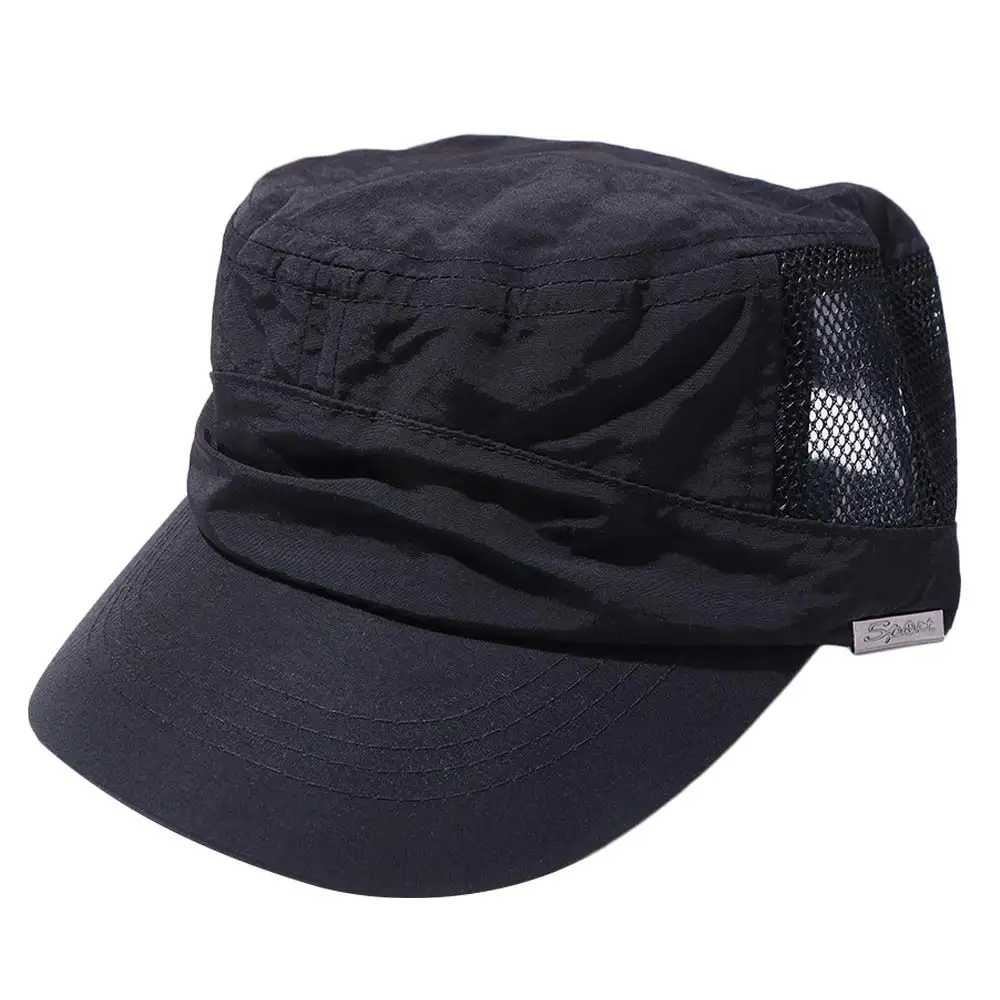 

Fashion Adjustable Flat Top Hat Solid Color Outdoor Flat Peaked Cap Hiking Quick Drying Men’s Sun Hat Unisex