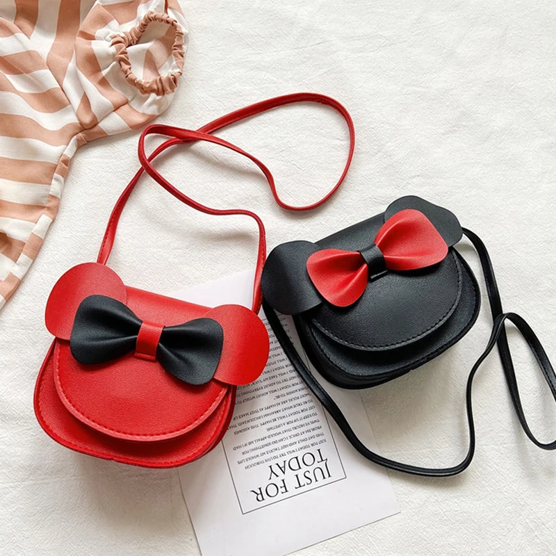 Disney Cartoon Messenger Bag Cute Minnie Mouse Mickey Mouse Bow Shoulder Bags for Girls Small Crossbody Bag Birthday Gifts