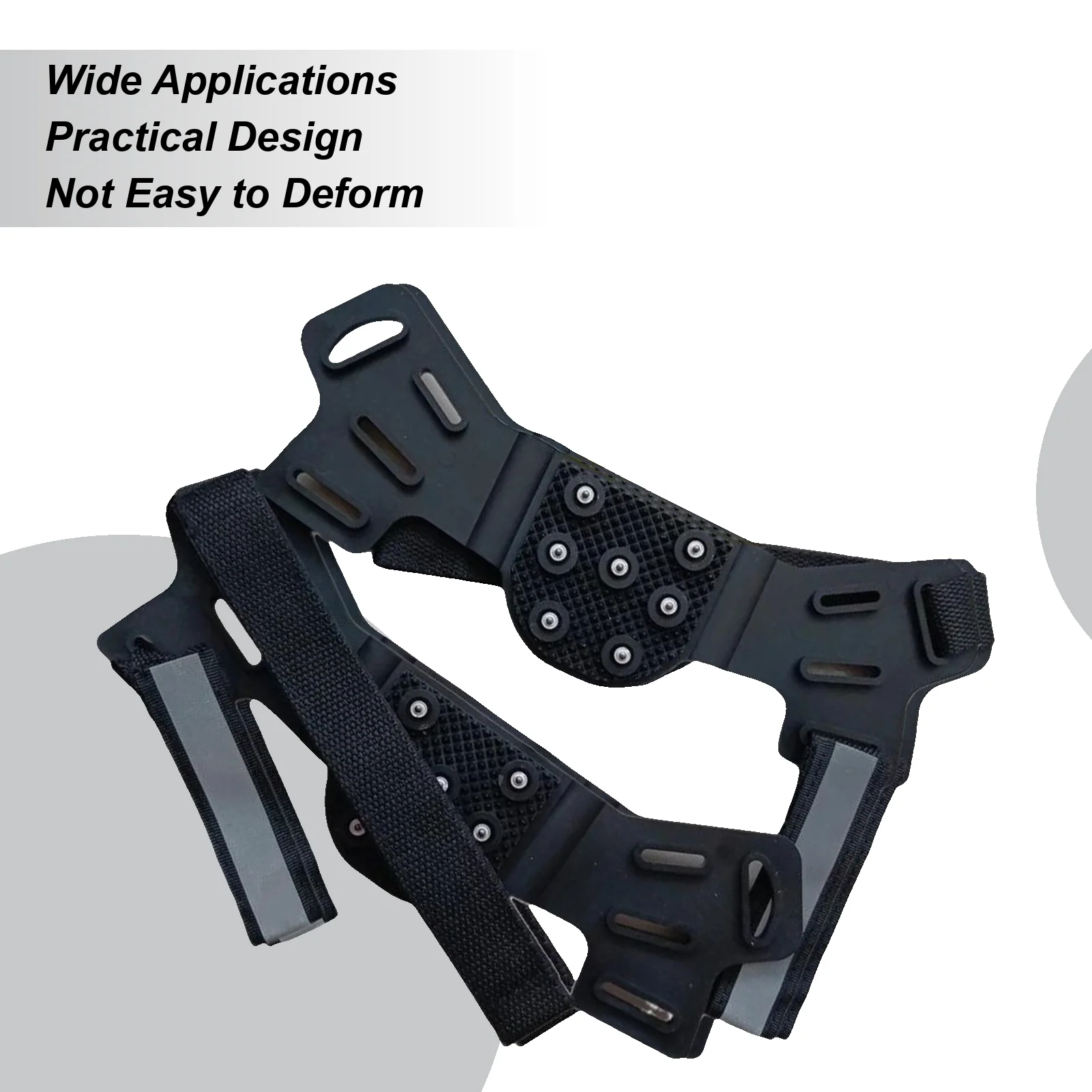 

Ледяные шипы, 7 шипов, нескользящие регулируемые кошки для обуви, ледяные захваты со светоотражающими полосками для работы на открытом воздухе, зима