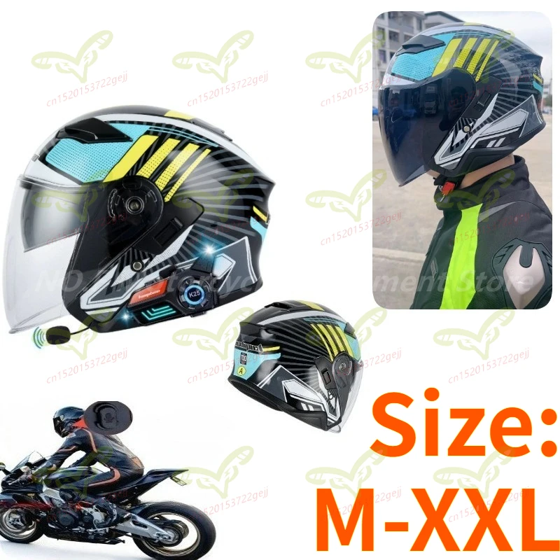

Motorcycle Helmet with Bluetooth Function Electric Off-road Motorcycle Riding Helmet Waterproof Unisex Suitable for All Seasons
