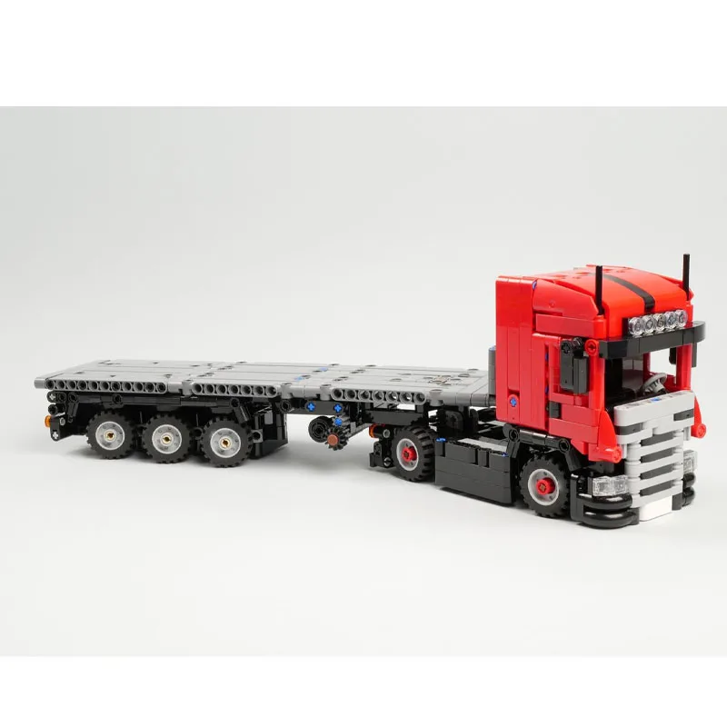 

MOC-139010 Classic New Flat-Nose Semi-Trailer Truck Building Block Model 812parts MOC Creative Boys Children's Birthday Toy Gift