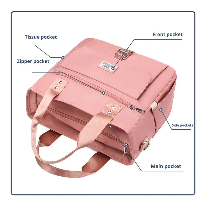 Fashionable Lunch Bag Nylon Waterproof Multifunctional Insulation Bag Outdoor Portable Picnic Bag