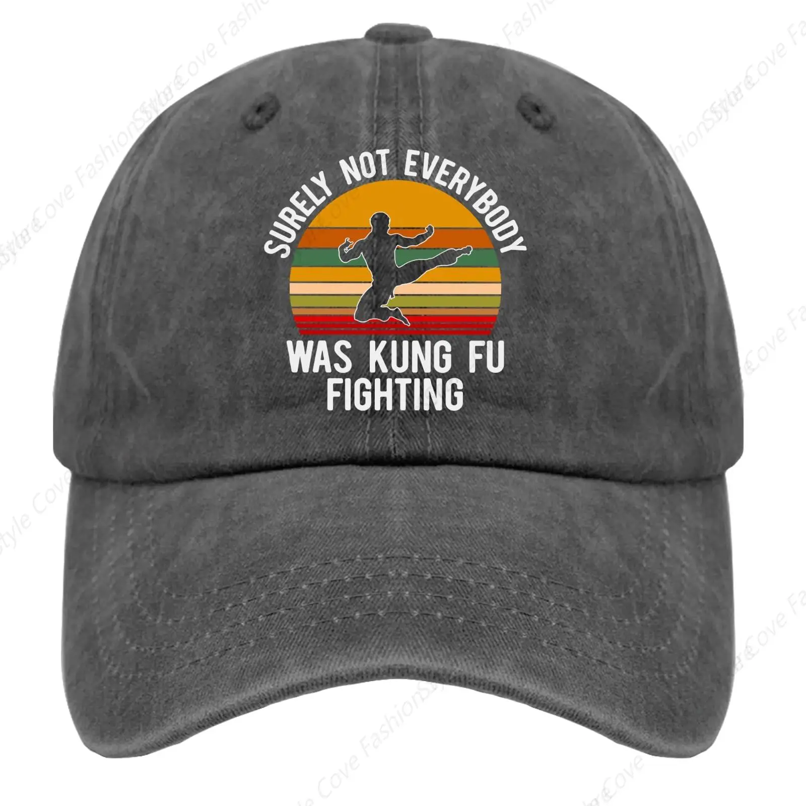 Surely Not Everybody was Kung Fu Fighting Vintage Sun Hat Funny Hat Pure Cotton Baseball Cap Fashion Adult Snapback Cap Unisex