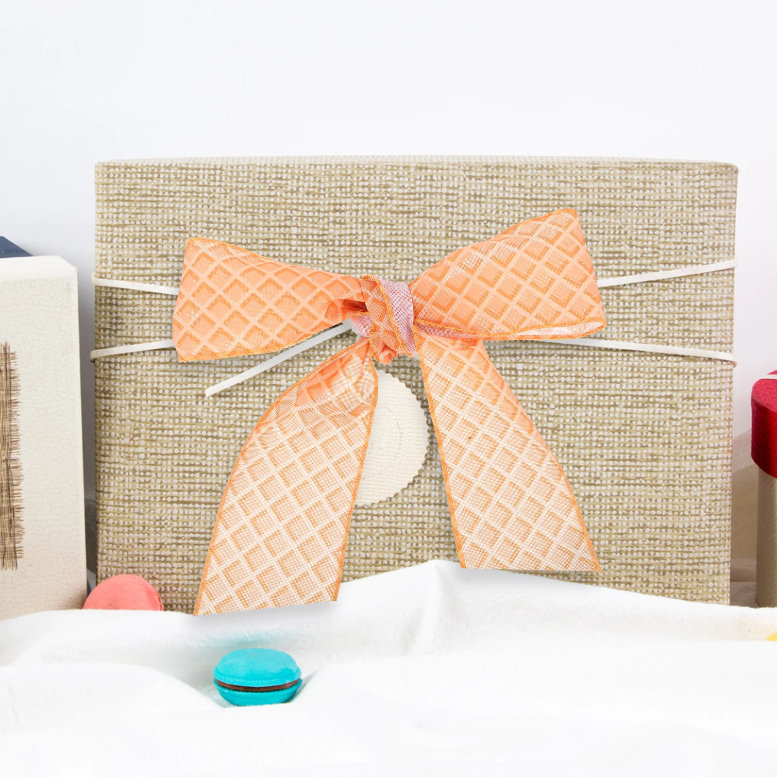 

2 Rolls 5 Yards Wired Edge Diy Craft Sweet Theme Decorative For Home Party Wedding Present Wrapping Bouquet Diy Supply Ribbon
