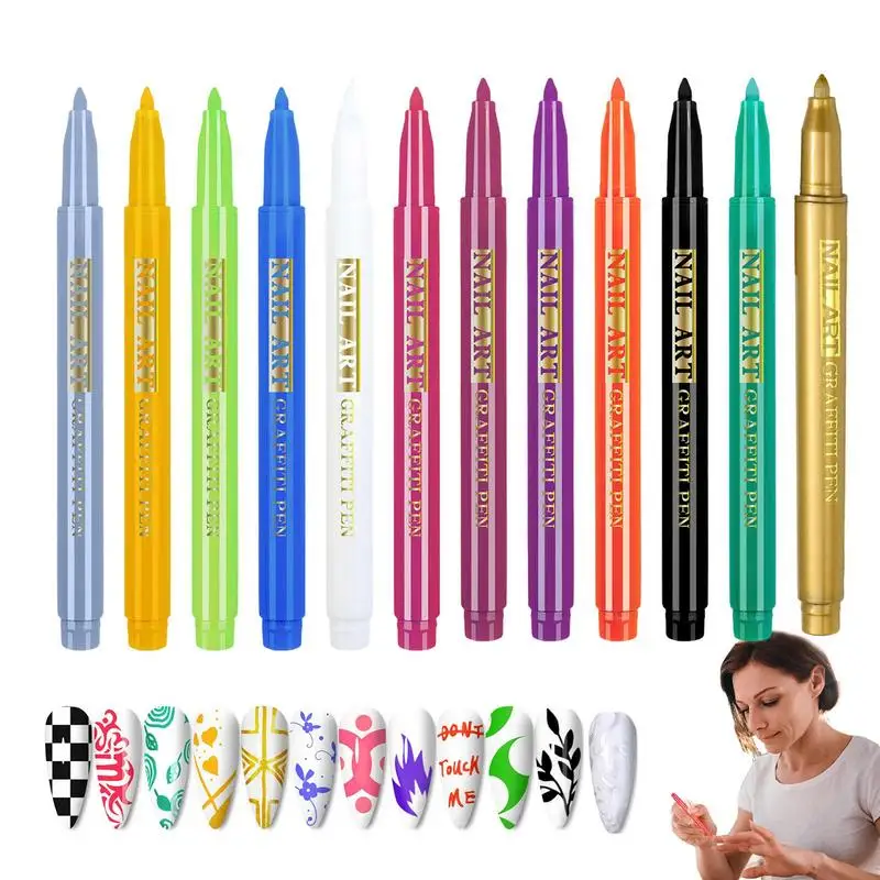 3D Nail Art Painting Pen Waterproof And Quick-Drying Nail Art 3D Painted Pen Halloween Christmas DIY Nail Art Beauty Adorn Tools