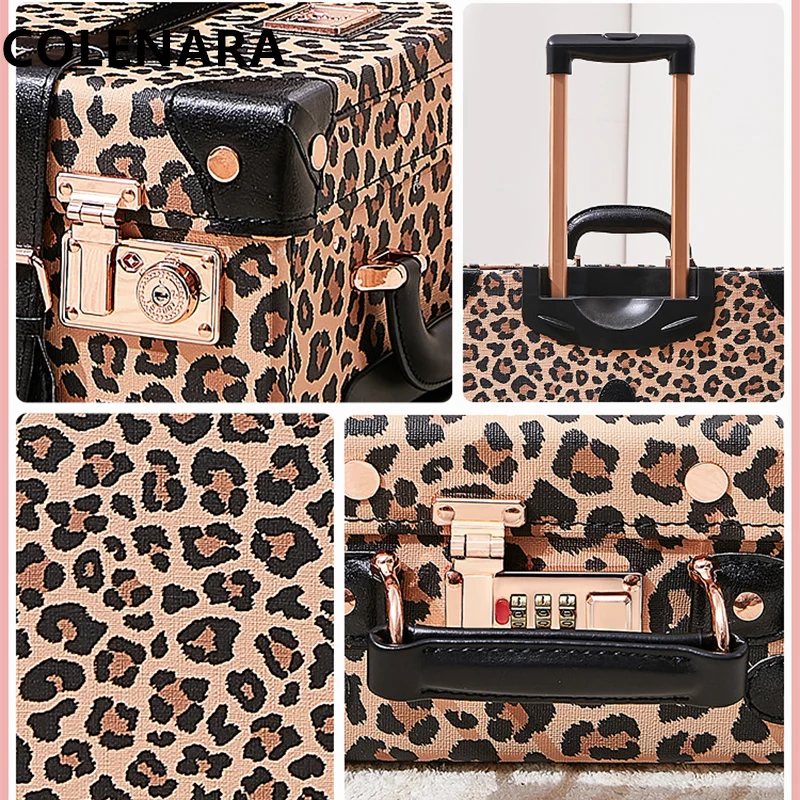 COLENARA Luggage Travel Set Large Capacity Trolley Case 20 inch PU Leather Boarding Case 22