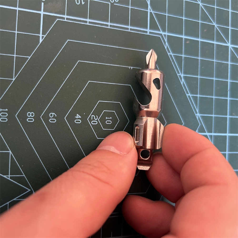 

1PC EDC Outdoor Pocket Titanium Screwdriver Bottle Opener Multi-Function Tool Key Charm