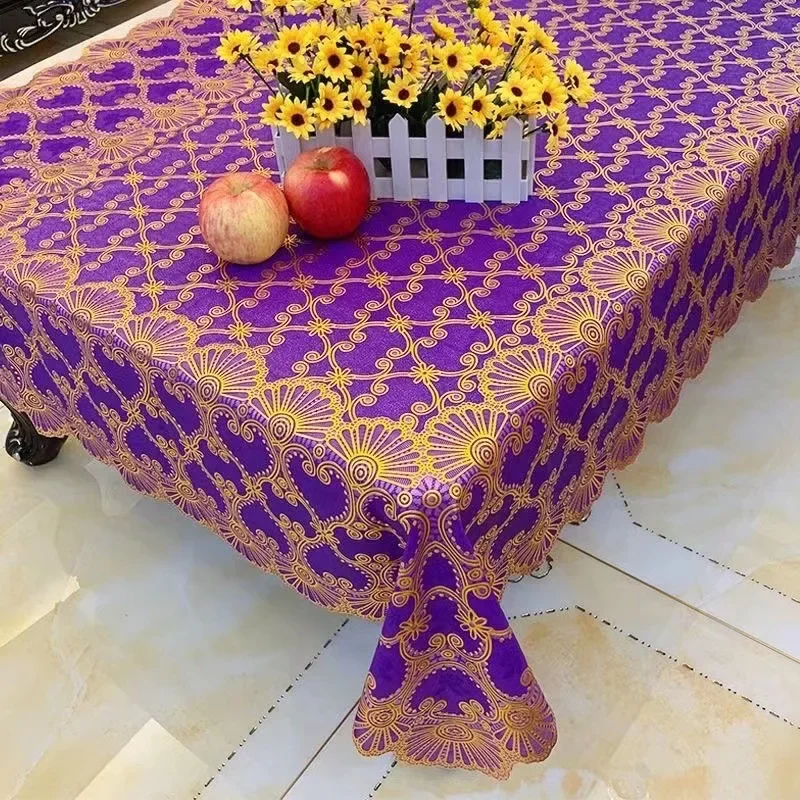 

Popular Bronzing PVC Multi-pattern Waterproof and Oil-proof Tablecloth