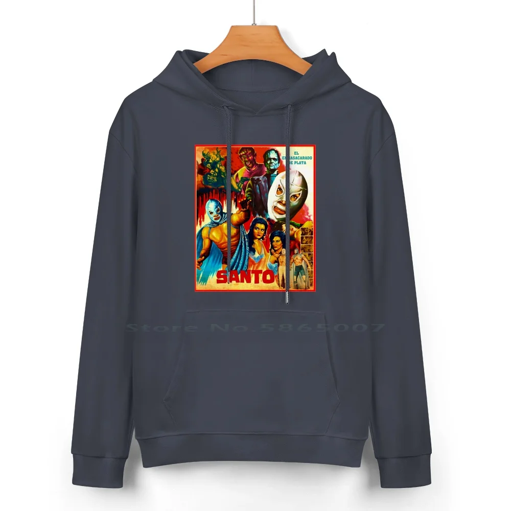 Santo. The Silver Mask Pure Cotton Hoodie Sweater 24 Colors Exploitation El Santo El Enmascarado De Plata Lucha Libre Wrestling