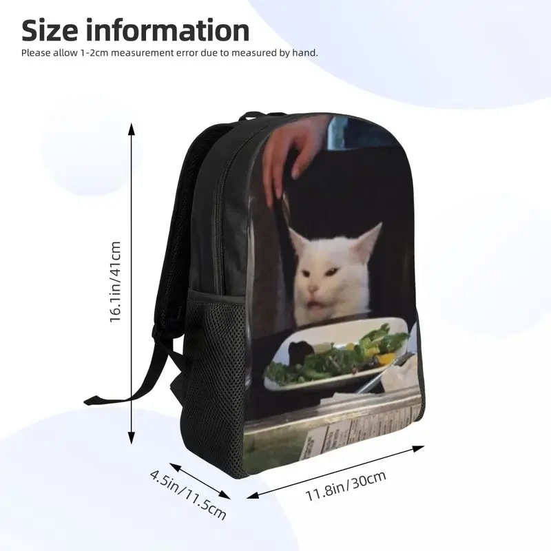 Zaino Meme per gatti insalata con stampa 3D personalizzata per ragazzi e ragazze Borse da viaggio per scuola universitaria Uomo Donna Bookbag adatto per laptop da 15 pollici