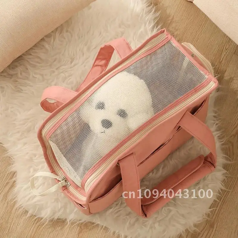 

2024 Korean New Large Capacity Cotton Bag and Dog Bag Travel Dog Teddy Pet Small Cat Portable Pure Bag