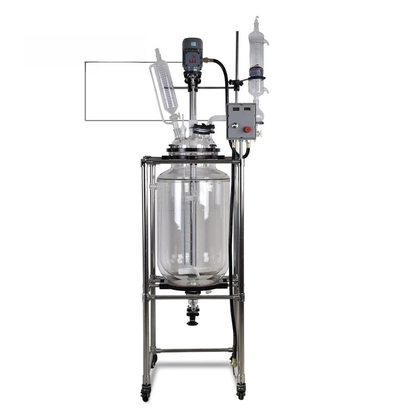 Stirred distiller jacketed distillation unit laboratory double glass reactor