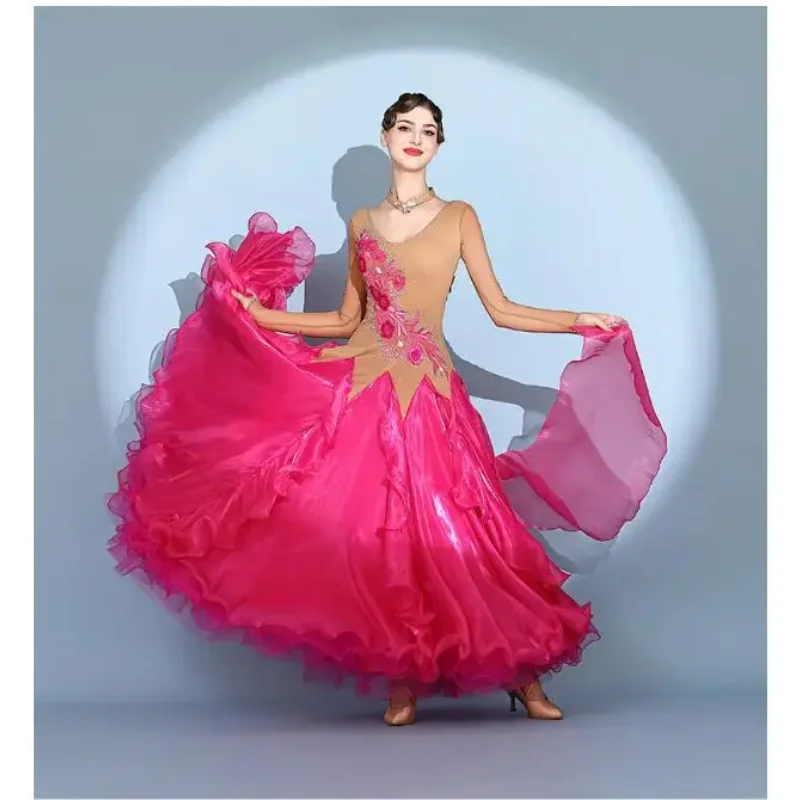 National Standard Women's Ballroom Dress, Social Waltz Dress, Modern High-End Dance, Social Dance Competition Dress