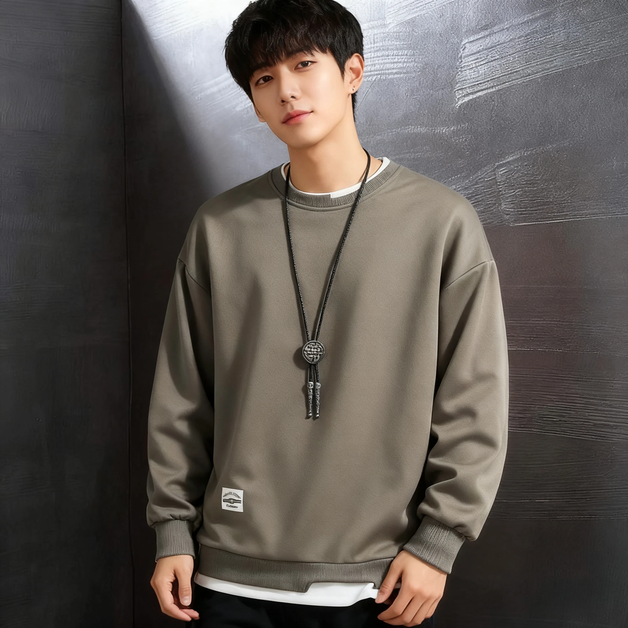 

2026New Men's Casual Hoodie Multi-Color O-Neck Harajuku Style Sweatshirt Fashionable Fake Two-Piece Design