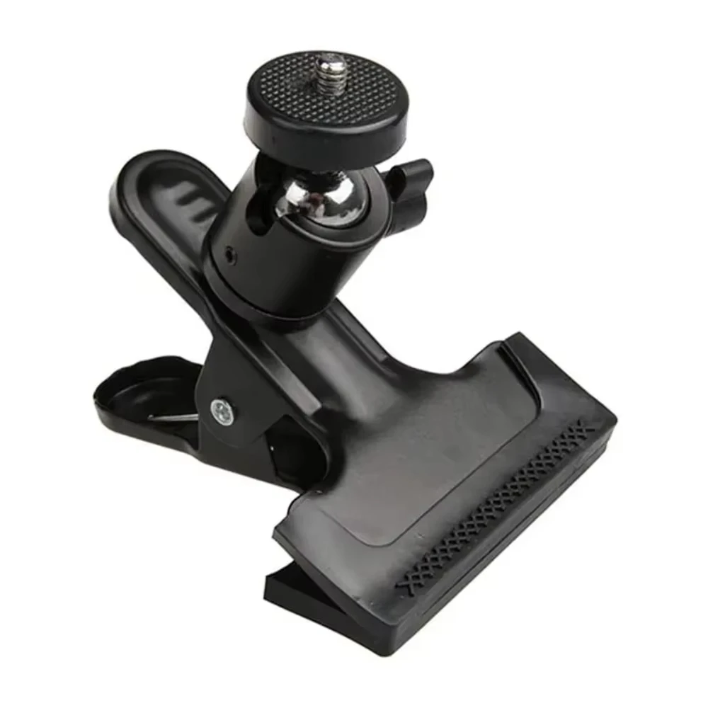 Metal Camera Clip Clamp Flash Holder Mount with 360 Swivel Photography Ball-Head 1/4