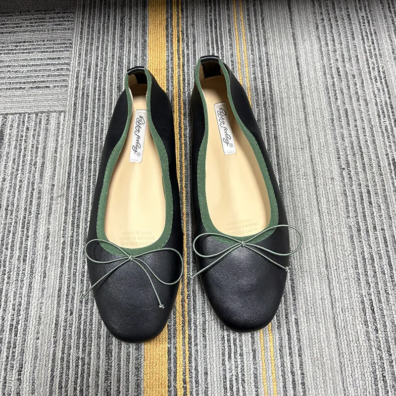 Neue modische Damen-Ballerinas mit runder Spitze, flache Slip-On-Schuhe, weiche, bequeme, elegante Damenschuhe mit flachem Absatz – Detail 11