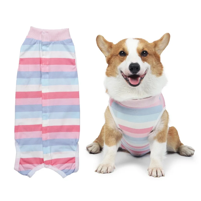 Dog Recovery Suit Soft Cotton-Scratch Post-Op Shirt E-Collar Alternative Small Breeds Easy Wear