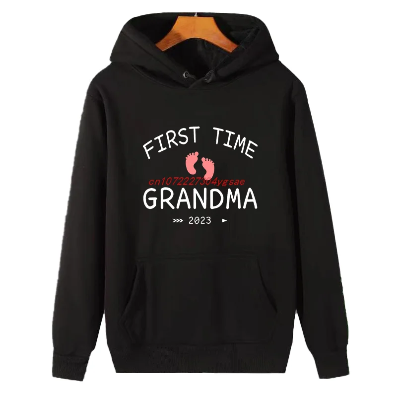 First Time Grandma Hooded Sweatshirt Fashion Winter Essentials Hoodie Sweaters New Sweatshirts Thick Sweater Men's Sweat-Shirt