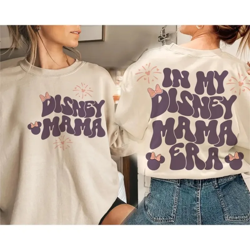 In My Disney Mama Era sudadera mujeres hombres sudaderas con capucha de algodón pulóver Otoño Invierno polar de gran tamaño Unisex Tops abrigos pareja