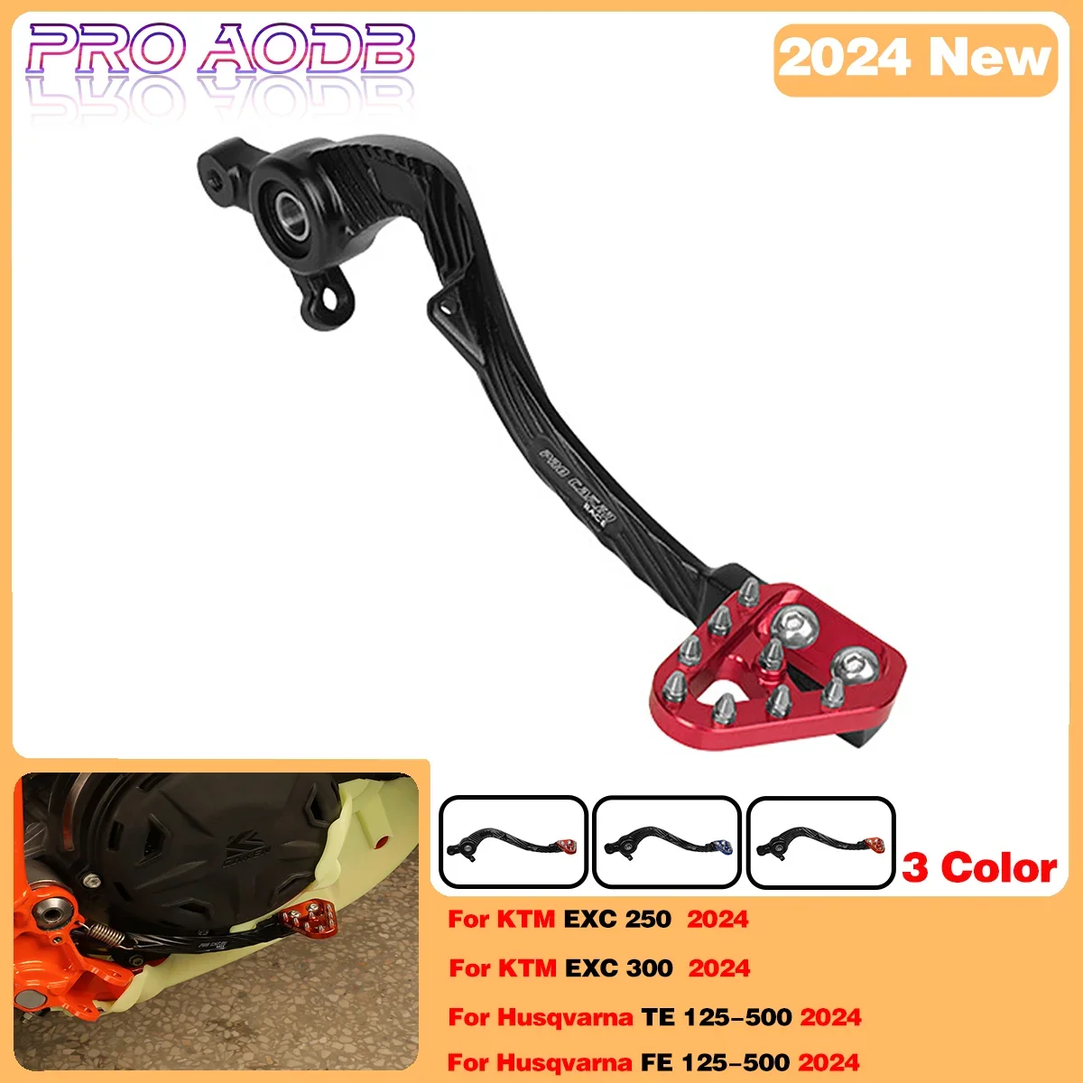 

2024 Motorcycle Adjustable Forged Aluminum Rear Brake Pedal Lever For Husqvarna 125-500 TE FE For KTM EXC 250 300 250EXC 300EXC