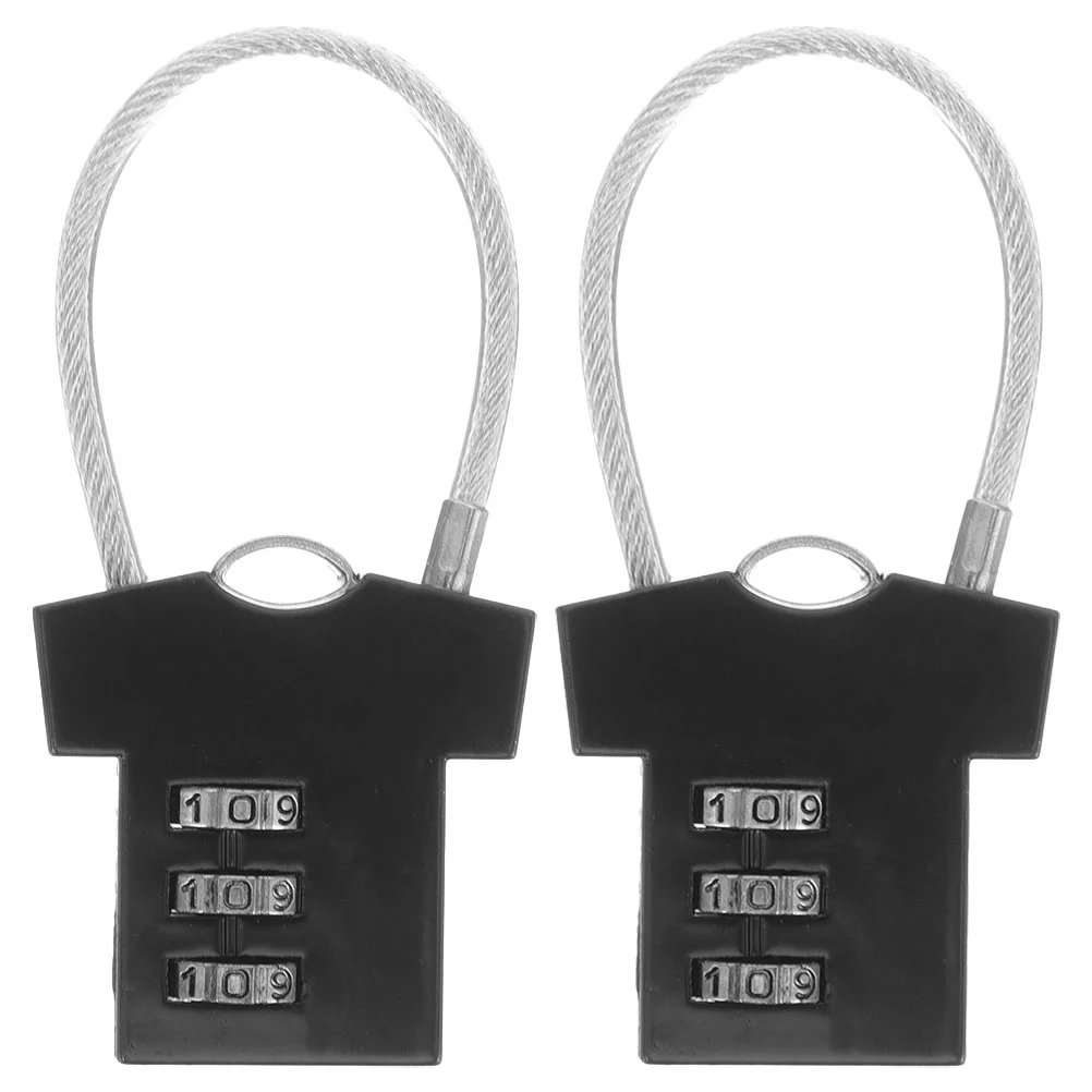 2 Pcs Padlock Combination Cable Backpack Locks for Gym Locker Cabinet with Small Bike Seat Luggage Bag