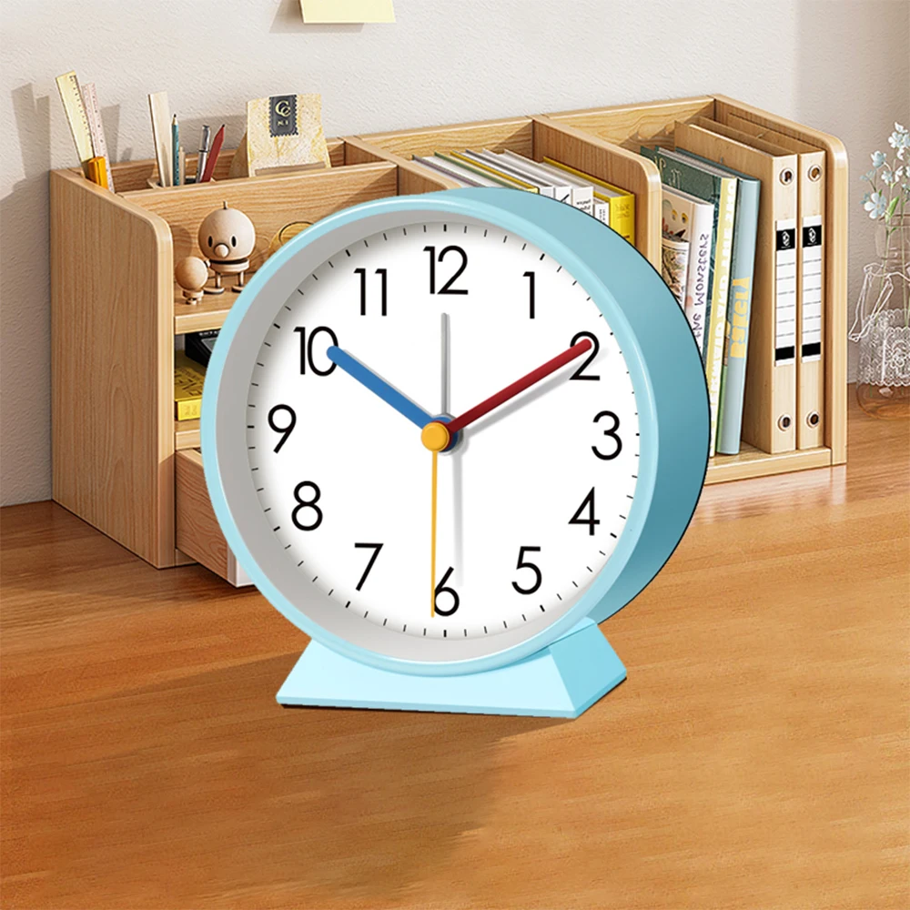 Night Light Desktop Clock Small Metal Frame Bedside Table Alarm Clock Student Dedicated Bedroom Living Clock Wake-up Tool