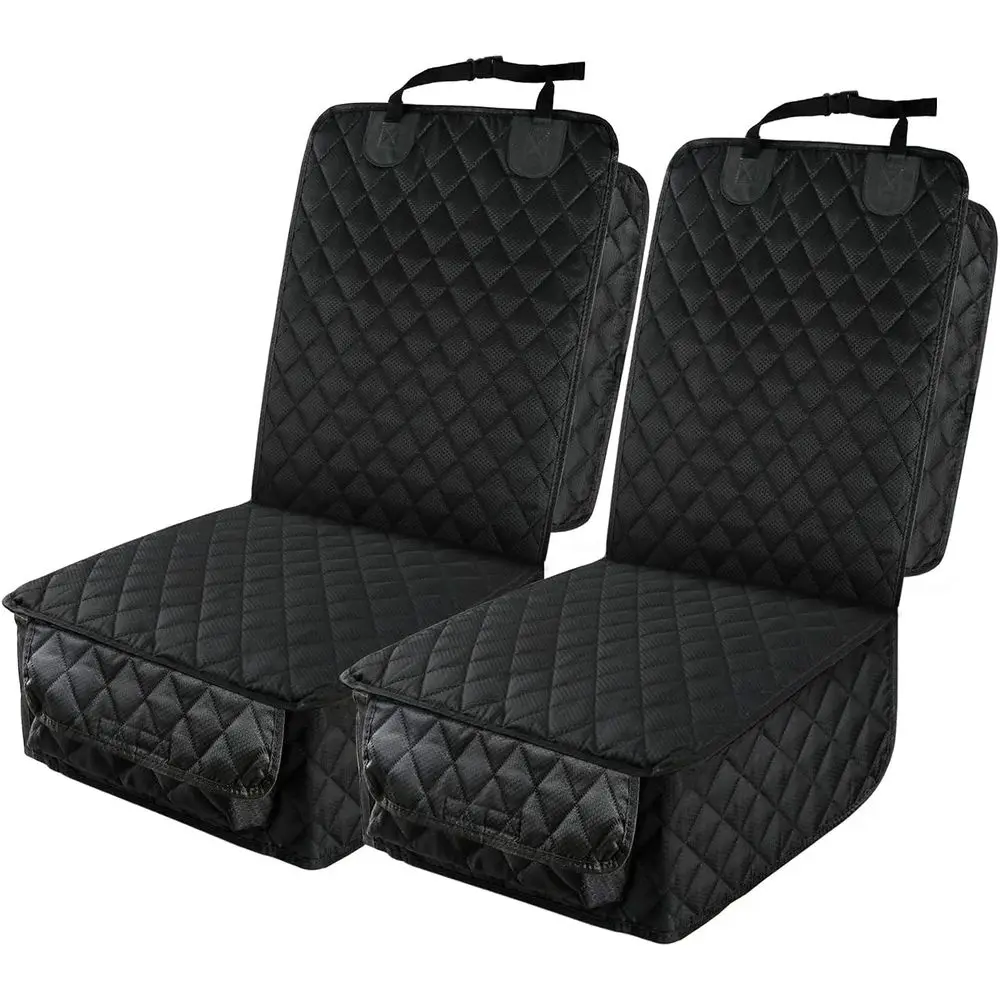 Waterproof Front Seat Car Cover 2 Pack, Full Protection | Dog Car Seat Cover with Side Flaps, Nonslip Scratchproof Chair Seat Co