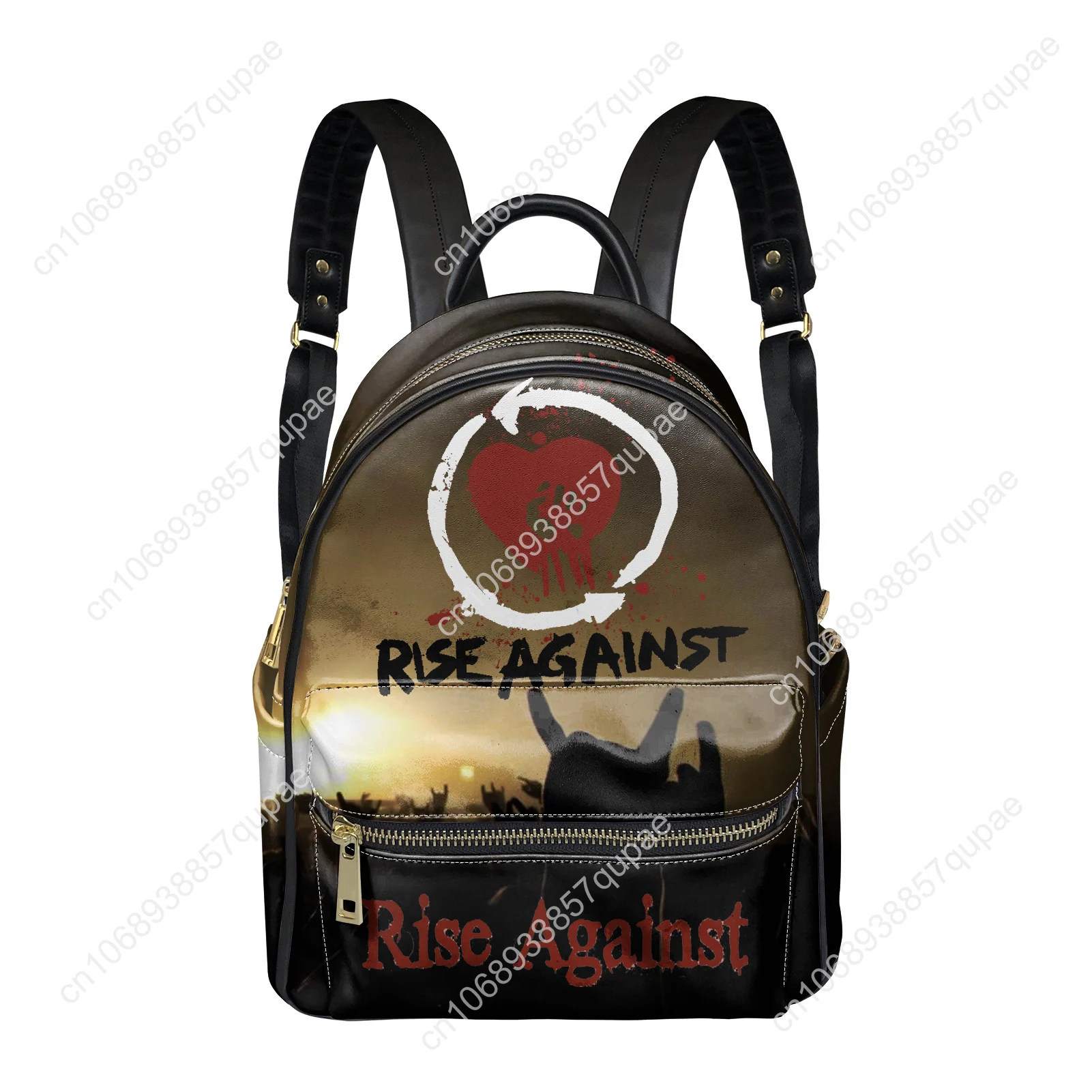 Rise Against Rock band Backpack Womens Men Personalized Double Shoulder Bag Business Travel Bookbag Rucksack Gift Daypack