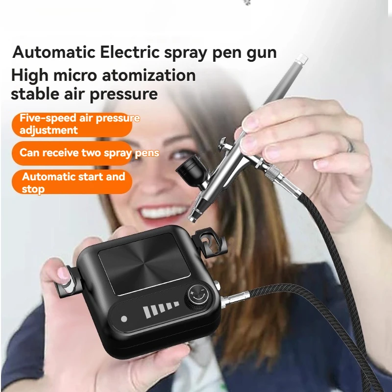 Furniture model spray painting repair gun, mini air pump, airbrush, tattoo and acrylic paint.