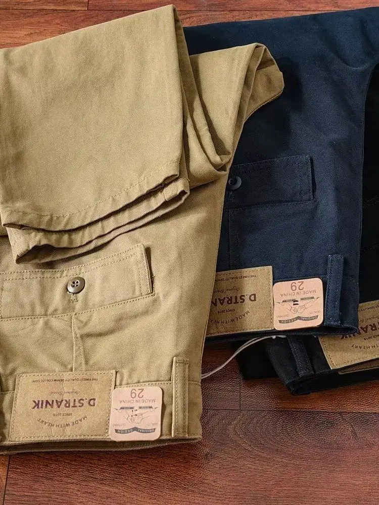 Retro Washed Men's Loose Straight Leg Long Pants Heavy Duty Thickened Workwear Casual Trousers Spring Autumn Wear Resistant