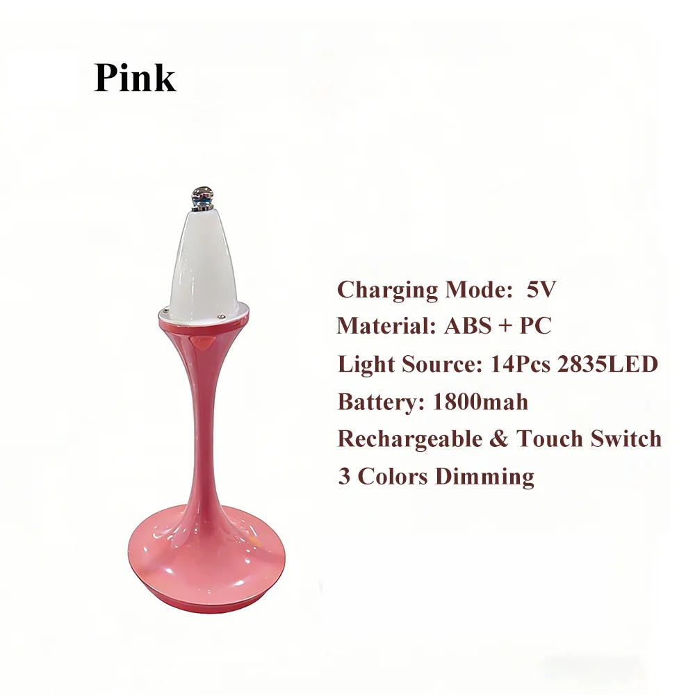 KFV Pilzdesign 3-Farben-Dimmbare Tischlampe USB Wiederaufladbar Touch-Bedienung Einstellbare Temperatur Raumdekoration Schreibtischleuchte