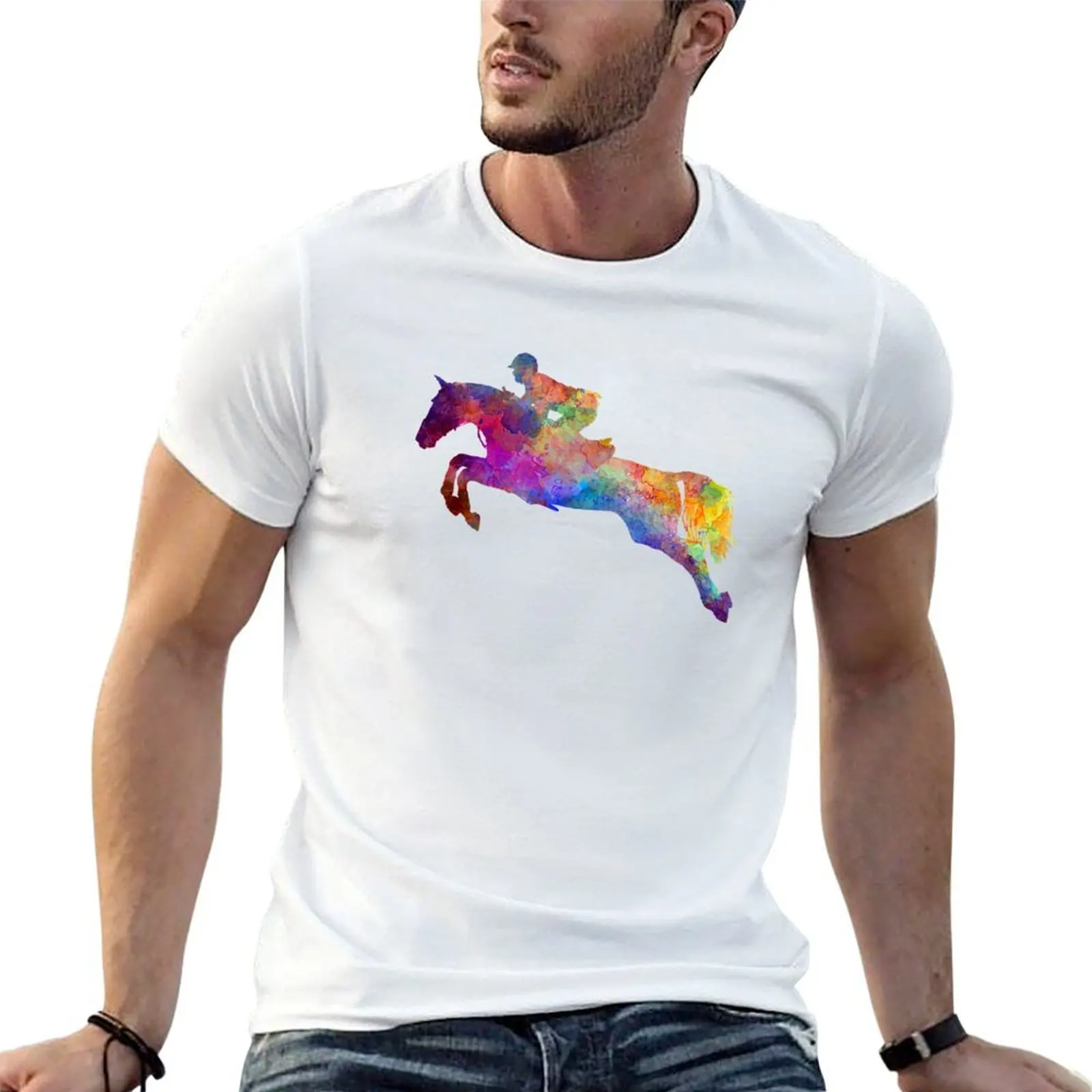 

Horse show 06 in watercolor T-Shirt man tshirt t shirts designer man t shirt cotton T-shirt