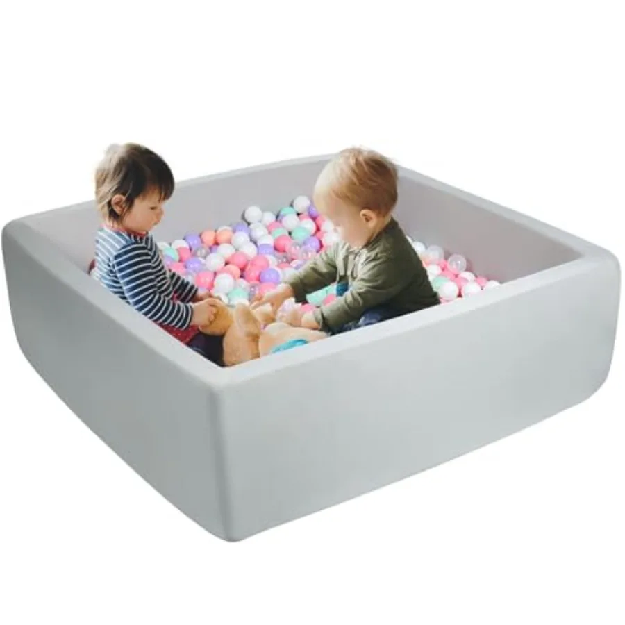 

Ball Pits 47.2" x 47.2" x 13.7" Thickness 2.7" Foam Ball Pits for Toddlers Soft Play Equipment for Toddlers Light Gray