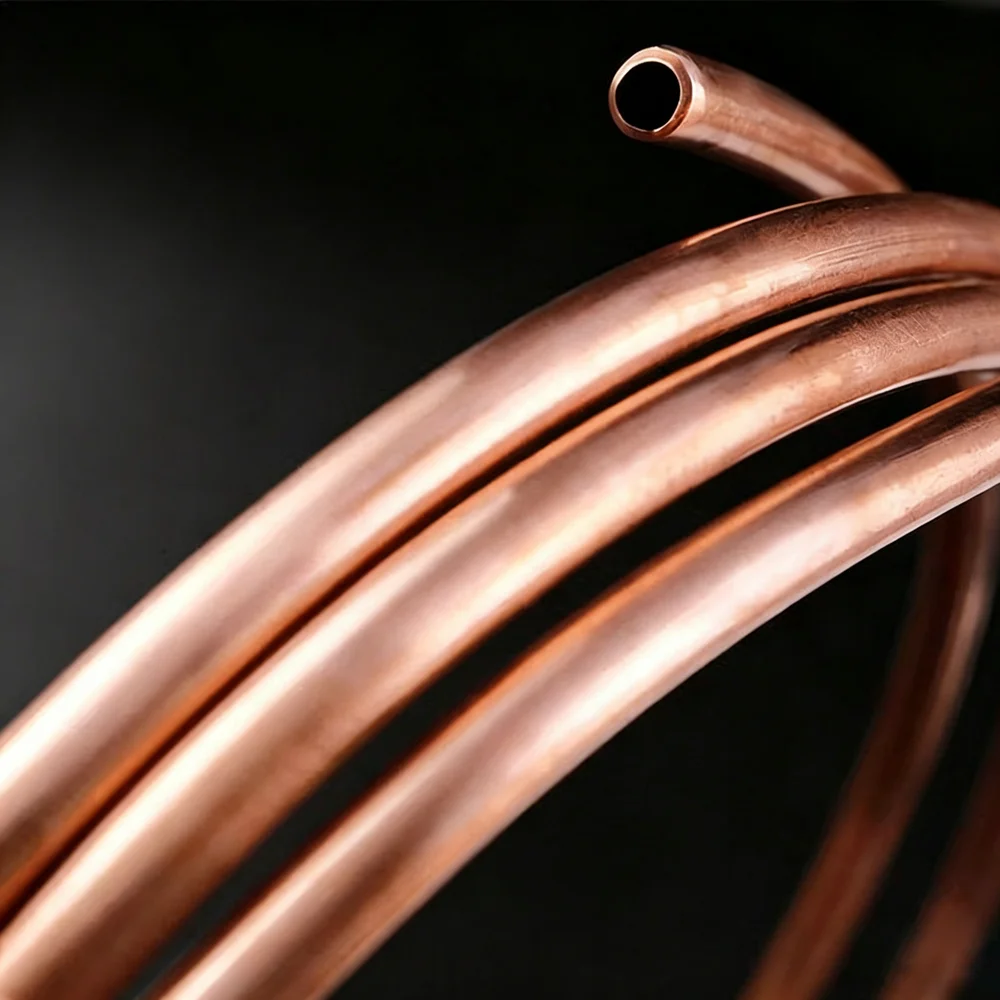 1/2/5/10M Soft Copper Tube 1.6/1.7/1.8/1.9-10mm Copper Coil Air Conditioning Pipe Red Copper for Air Conditioning Preservative