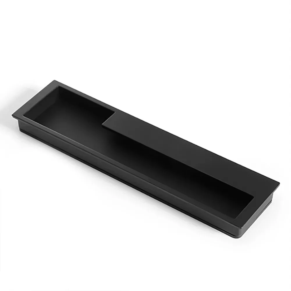 Maniglia per porta push-pull invisibile, set di maniglie, nero moderno, design nascosto, installazione facile, adatta per armadi, porte
