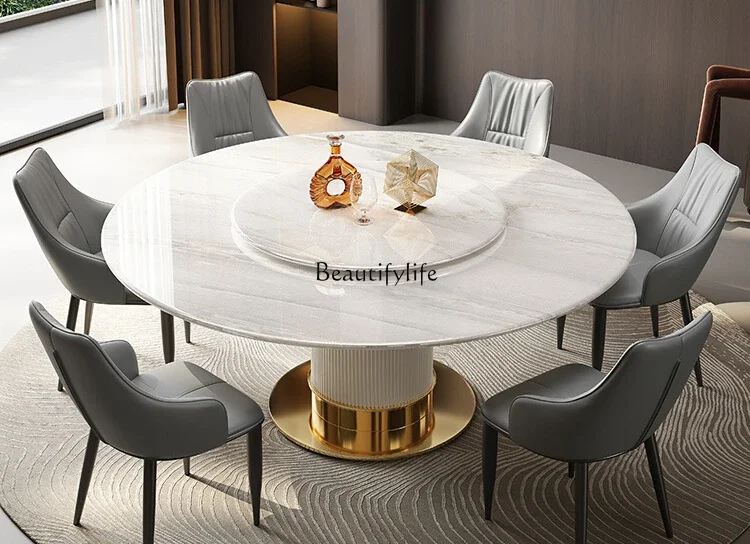 

Natural white ice jade marble dining table real luxury stone light luxury European Kali ice jade