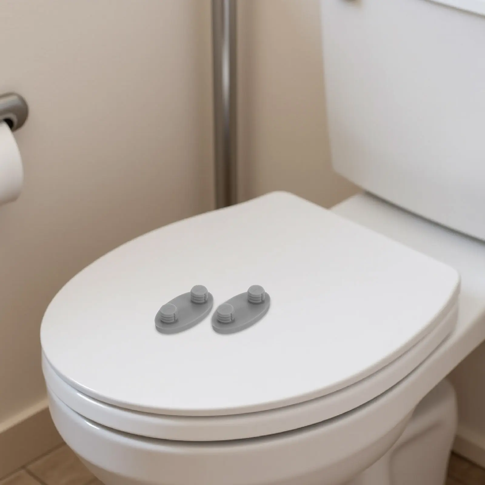 4Pcs Toilet Seat Bumpers Gray Anti Slip Buffer Pads Widely Fit Noise Reduction Anti Collision Replacement Parts for Bathroom