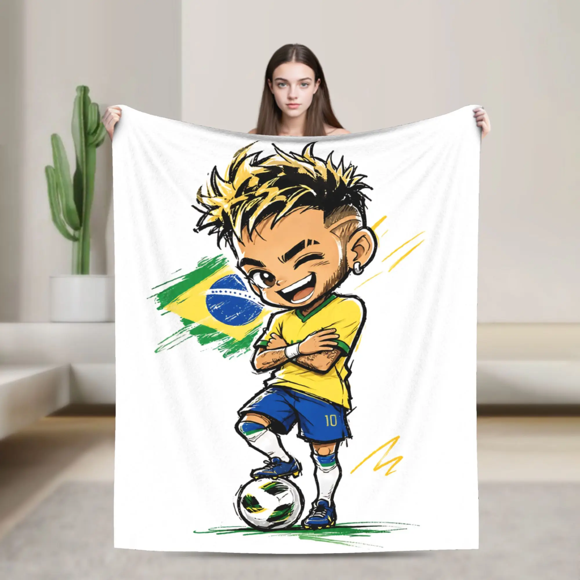 Brazil Soccer Football Stars Brazilian Blankets   Fleece Throw Blankets Bed Sofa Personalised Soft Warm Bedspreads
