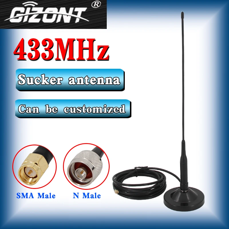 433MHz Soft Whip antenna 315-450-470-510-600-580 MHZ OMNI vehicle suction cup antenna Radio antenna anti-collision benda