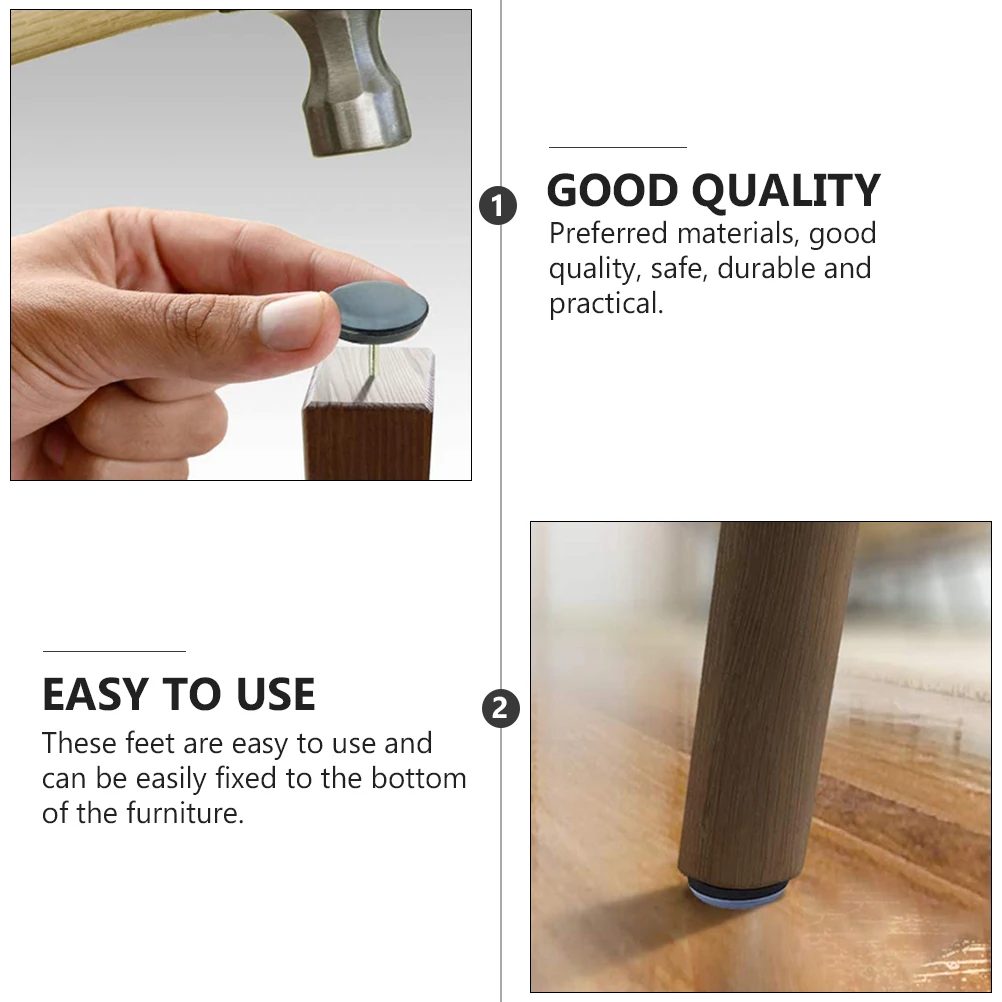 

10pcs Furniture Floor Nails Pads Protective Cushion Glide Leg Bottom Table Chair Sturdy Durable Practical Scratch