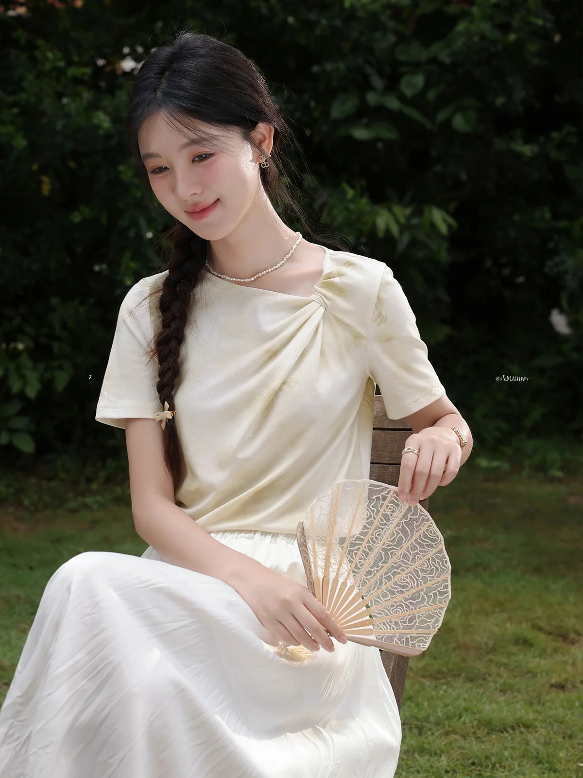 Faionable ort Sve T-shirt van Lu Xiang Nan Lemon Soda Design Geel Adient Kleur Zomer Nieuwe Sle Dames Loose Fit Top