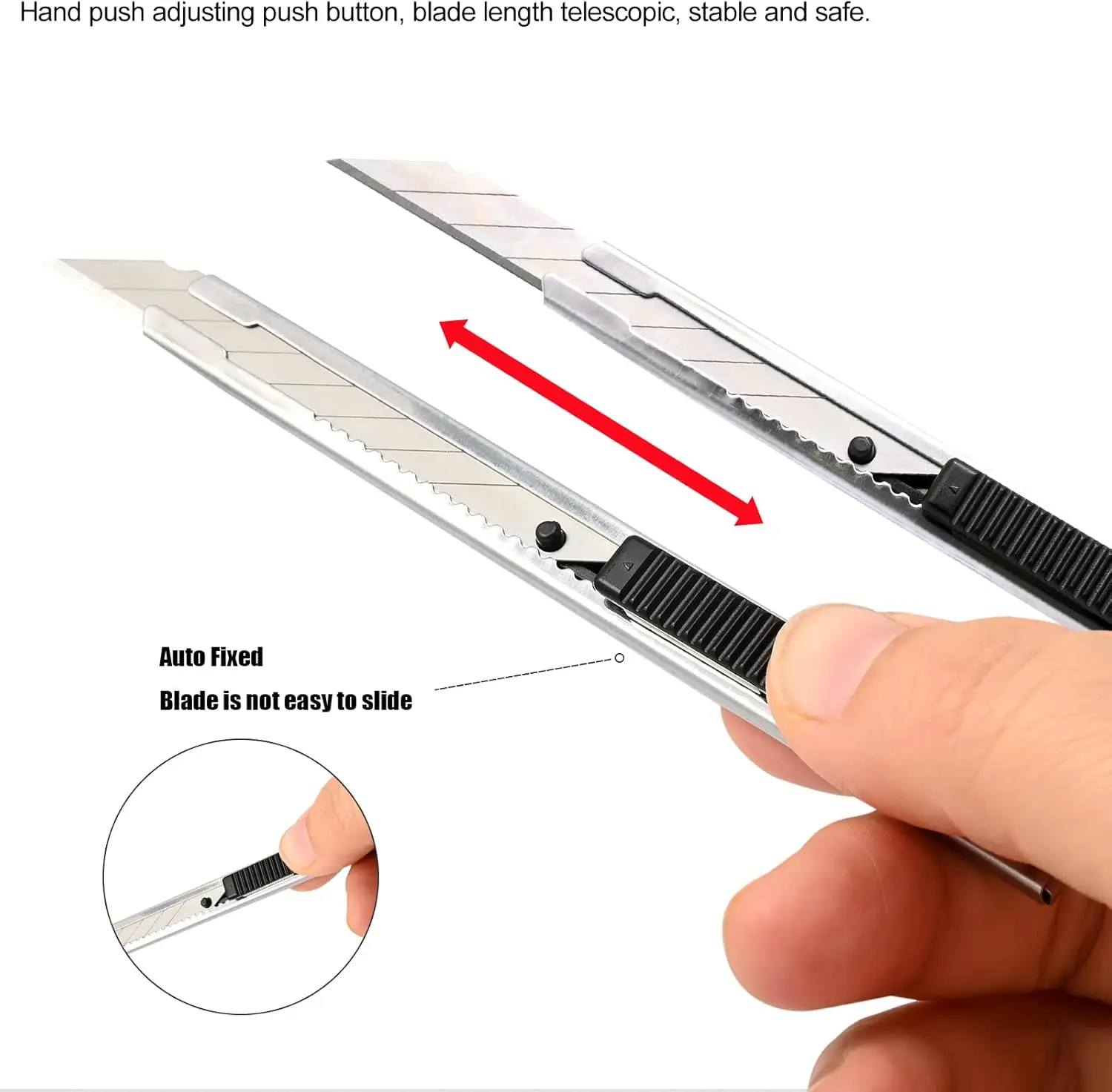 Utility Knife, Retractable with 30 Degree Snap Blade 9MM Box of Paper Cutter, Office Vinyl and Paper Cutter Craft Knife, 3-Pack