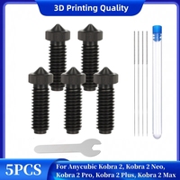 5Pcs Hardened Steel Nozzles for Kobra 2 Series,Hardened Steel Hotend Nozzles for Anycubic Kobra 2 Neo/Pro/Plus/Max 3D Printers