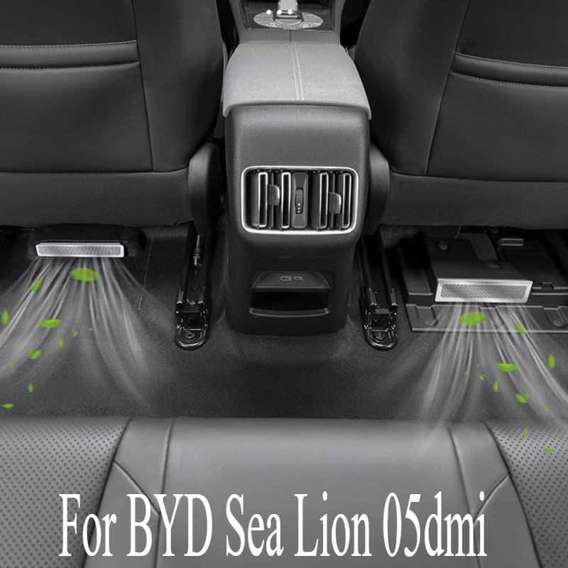 For BYD Sea Lion 05dmi Under The Seat Air Outlet Mask Stainless Steel Rear Air Conditioner Trend Protective Cover Modification