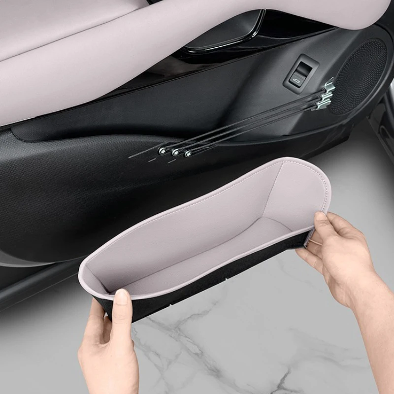 

For BYD Yuan Plus Atto 3 2022- 2024 2025 Car Door Groove Mat PU Leather Interior Door Slot Storage Organizer Box Protective Pad