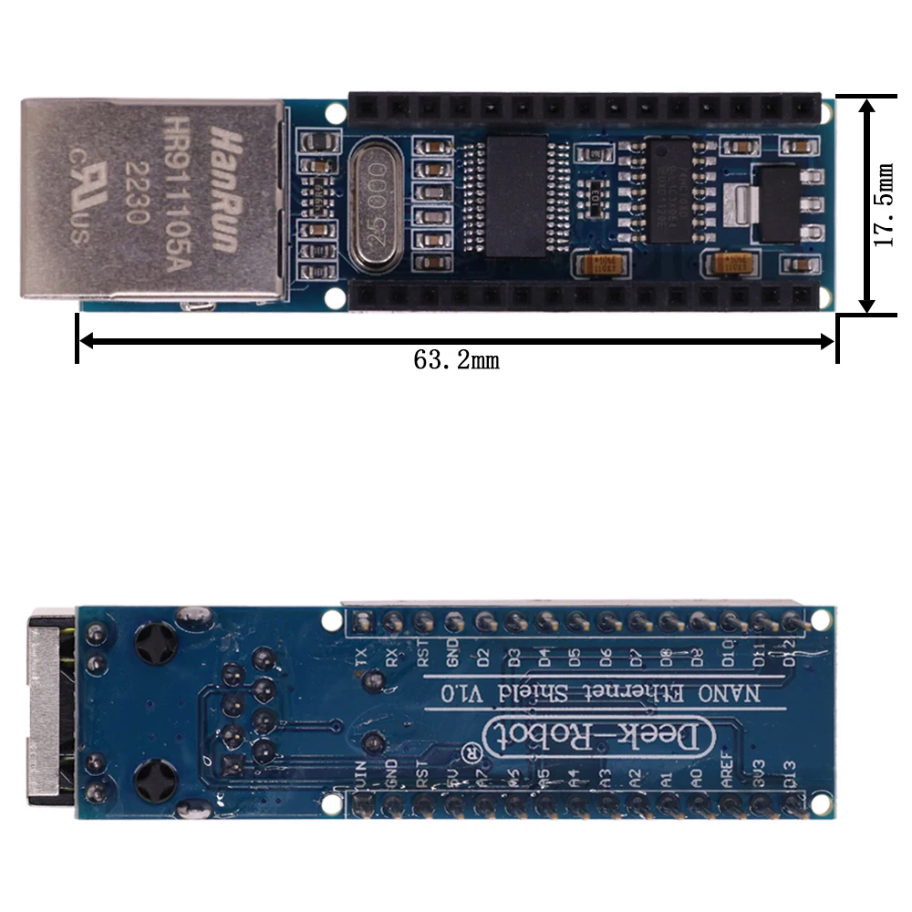 1pcs ENC28J60 Ethernet Shield V1.0 HR911105A For Arduino Kit + 1pcs Compatible CH340G Nano V3 3.0 RJ45 Webserver Module