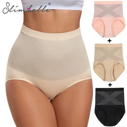 SLIMBELLE Womens 3 Pack High Waist Shapewear Panties Tummy Control Shapers Butt Lifter X-Shape Underwear